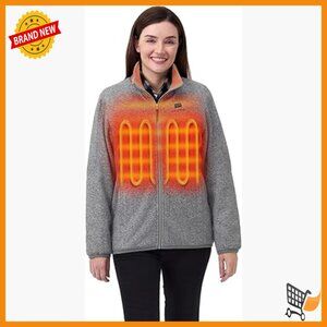 Women's Heated Fleece Jacket with 4-Zone Warming & Rechargeable Battery